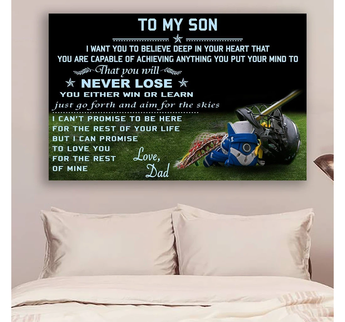 Personalized Poster, Canvas - G-lacrosse Dad Son Never Lose Lhd Print Framed Wall Art