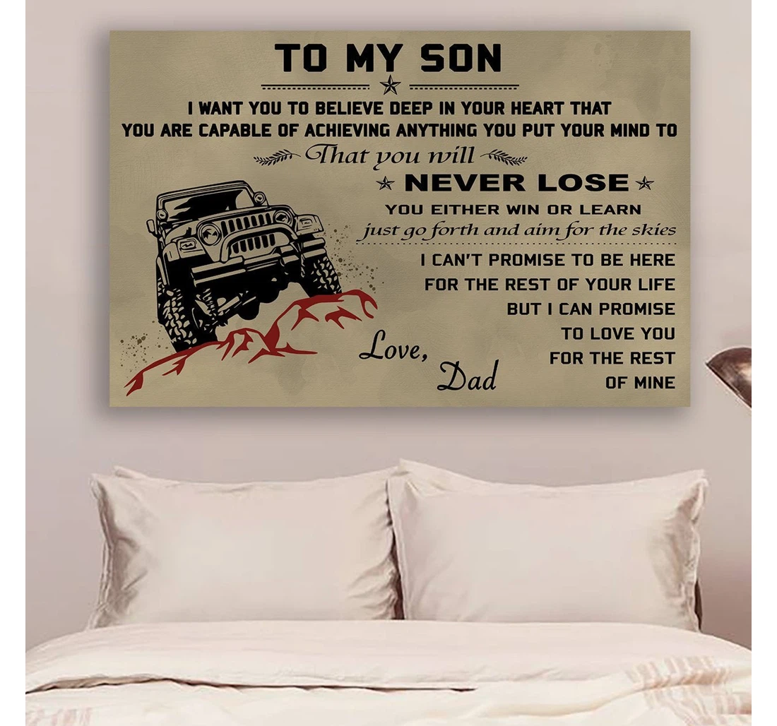 Personalized Poster, Canvas - G- Dad To Son Never Lose Print Framed Wall Art