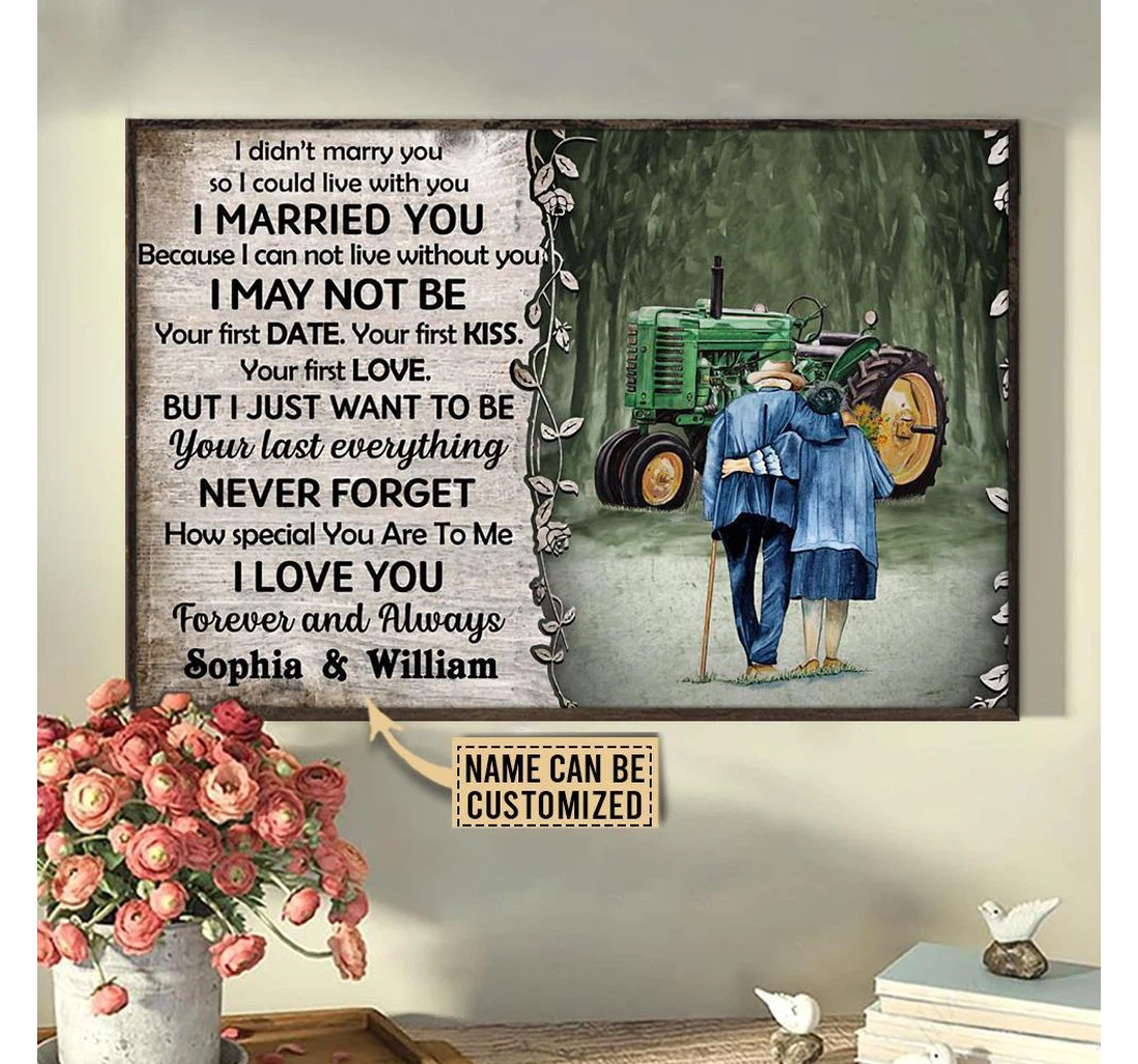 Poster, Canvas - Personalized Tractor Love You Forever Customized Print Framed Wall Art