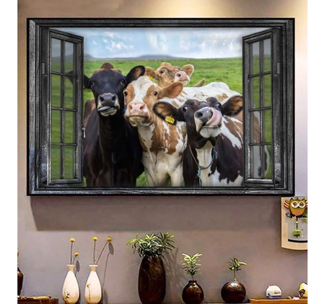 Personalized Poster, Canvas - Cow Lh Farmer Farmer Print Framed Wall Art