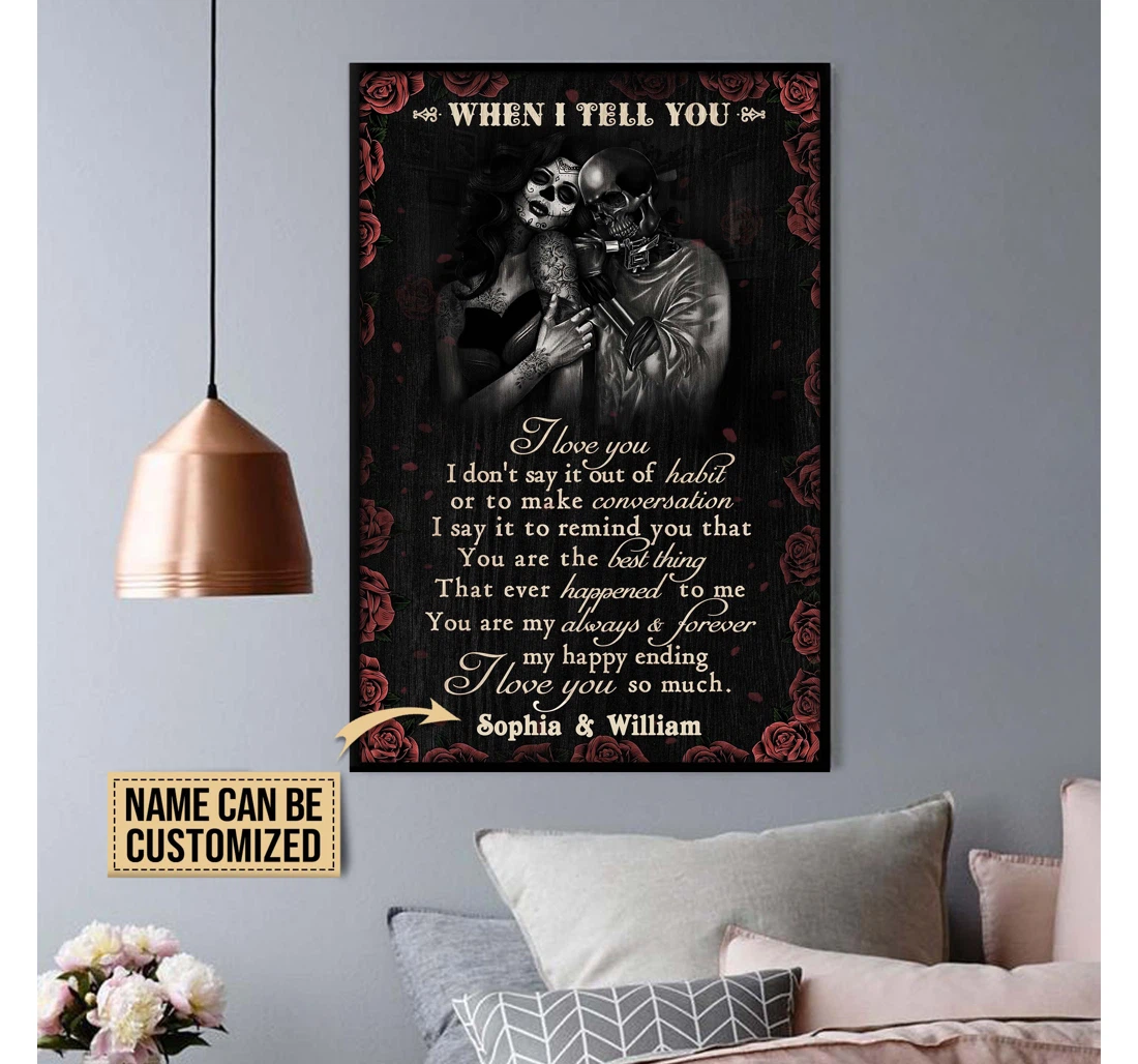 Poster, Canvas - Personalized Tattoo Rose When I Tell You Customized Print Framed Wall Art