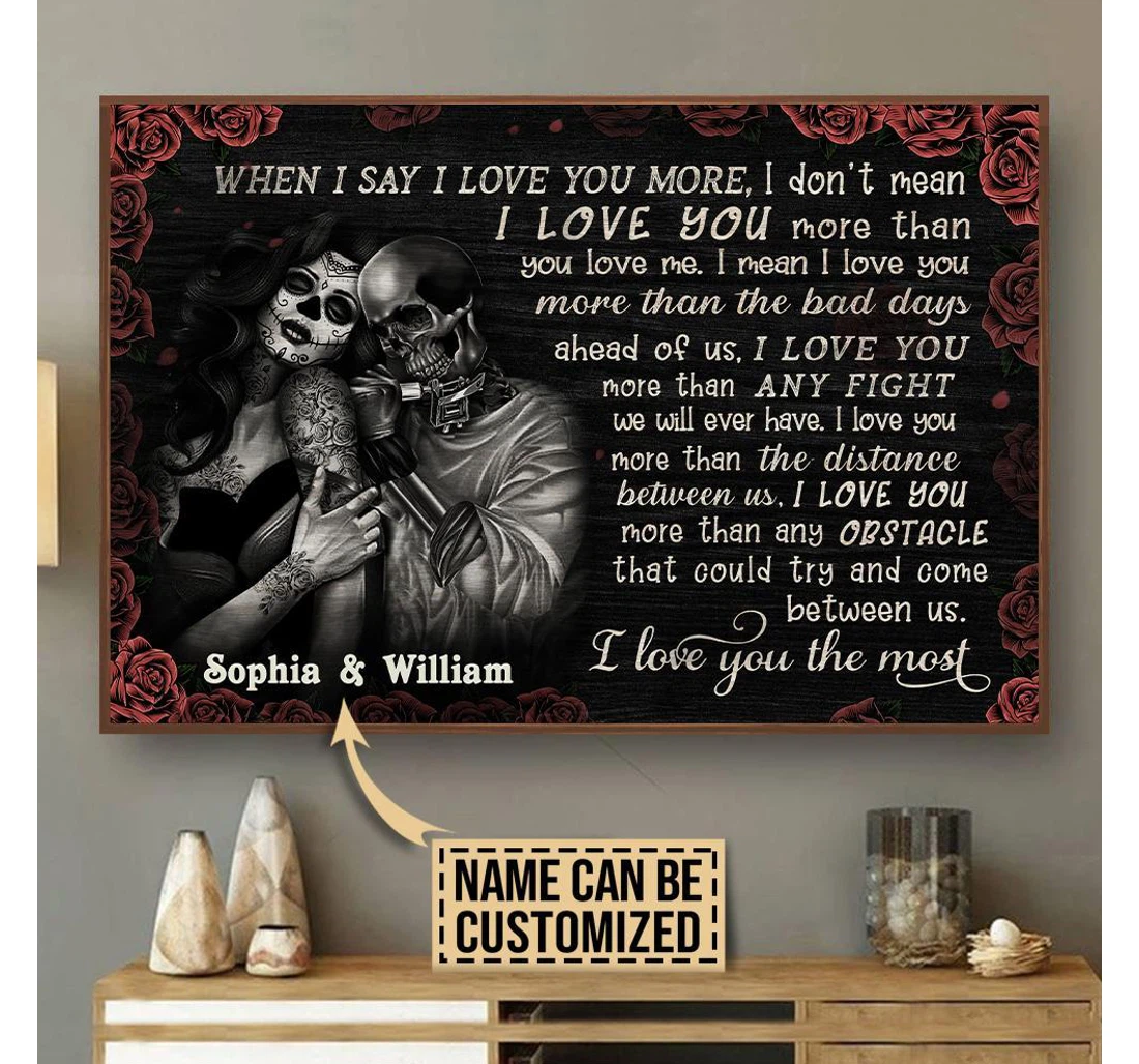 Poster, Canvas - Personalized Tattoo I Love You The Most Customized Print Framed Wall Art