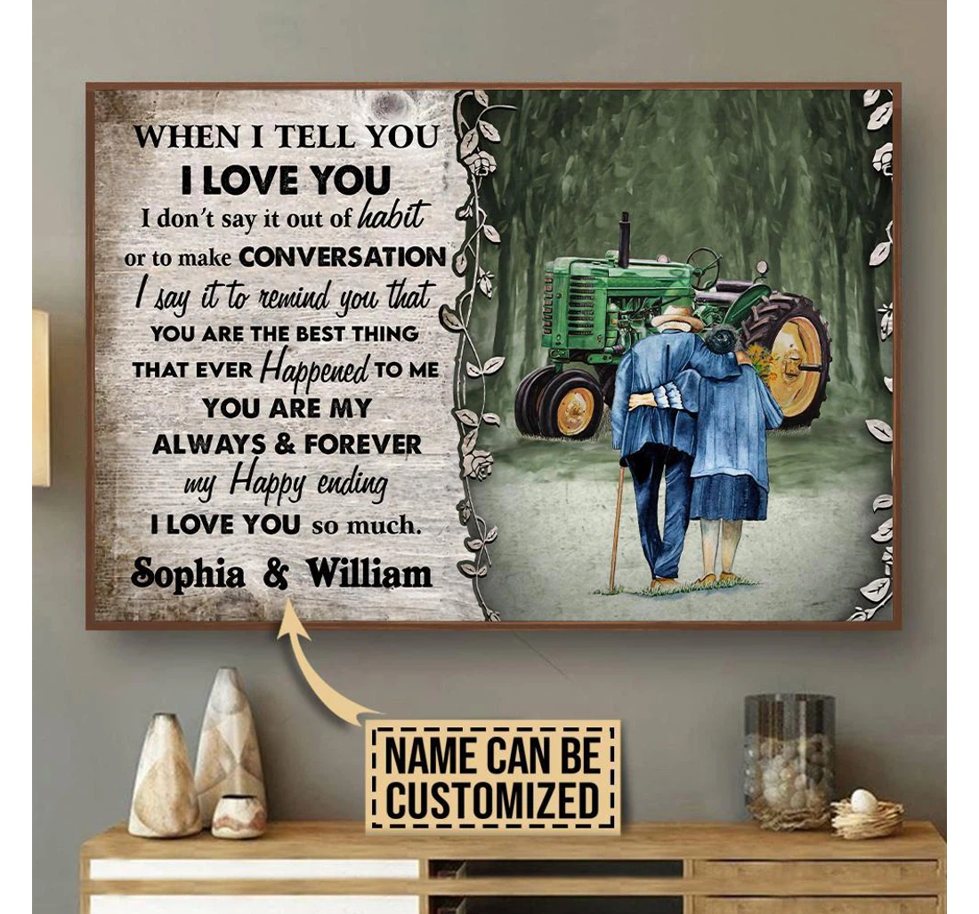 Poster, Canvas - Personalized Tractor When I Tell You Print Framed Wall Art