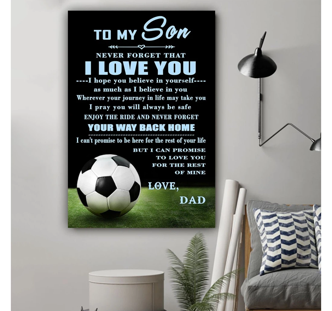 Personalized Poster, Canvas - G-soccer Dad To Son Your Way Back Print Framed Wall Art