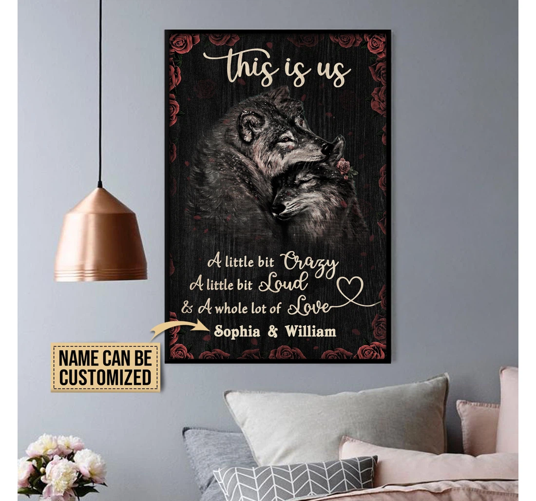 Poster, Canvas - Personalized Wolf Black Rose This Is Us Customized Print Framed Wall Art