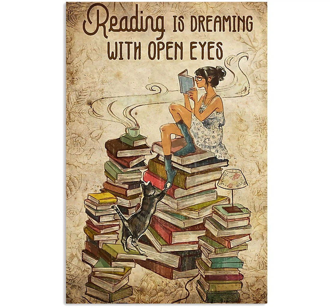 Personalized Poster, Canvas - Reading Is Dreaming With Open Eyes Print Framed Wall Art