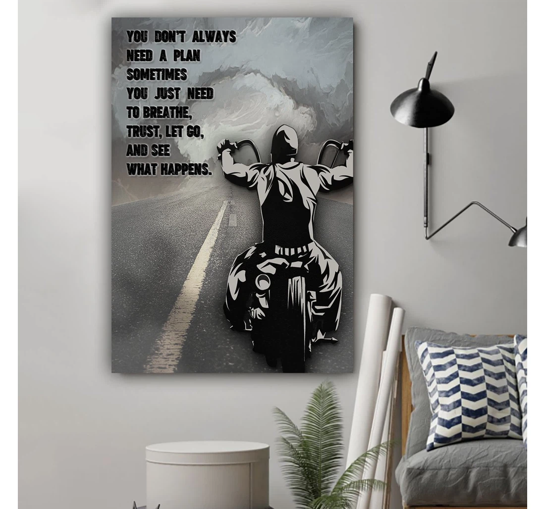 Personalized Poster, Canvas - G-biker Let Go Print Framed Wall Art