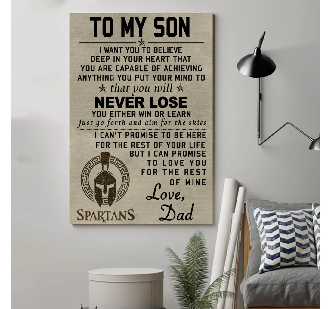 Personalized Poster, Canvas - G-spartan To My Son Print Framed Wall Art