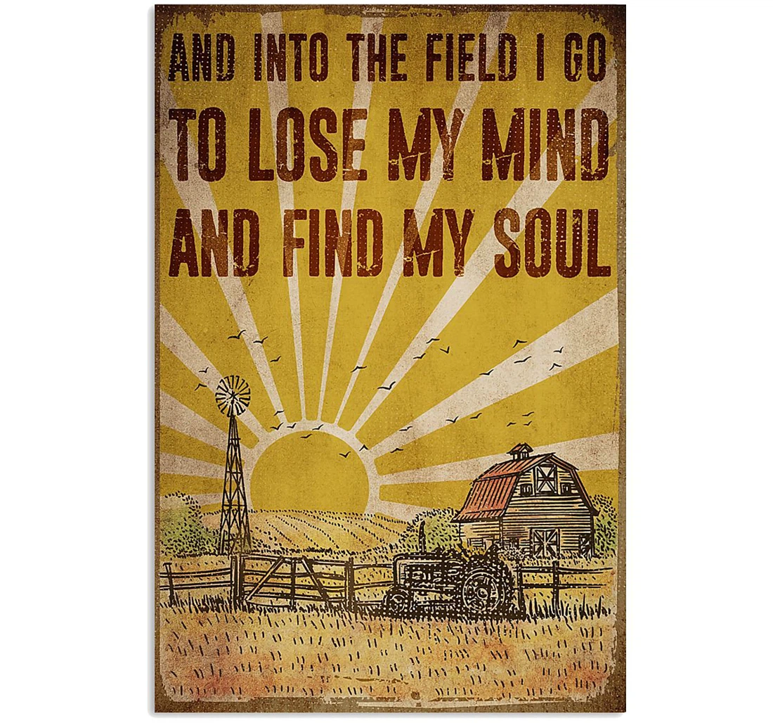 Personalized Poster, Canvas - Farmer I Go To Lose My Mind And Find My Soul Print Framed Wall Art