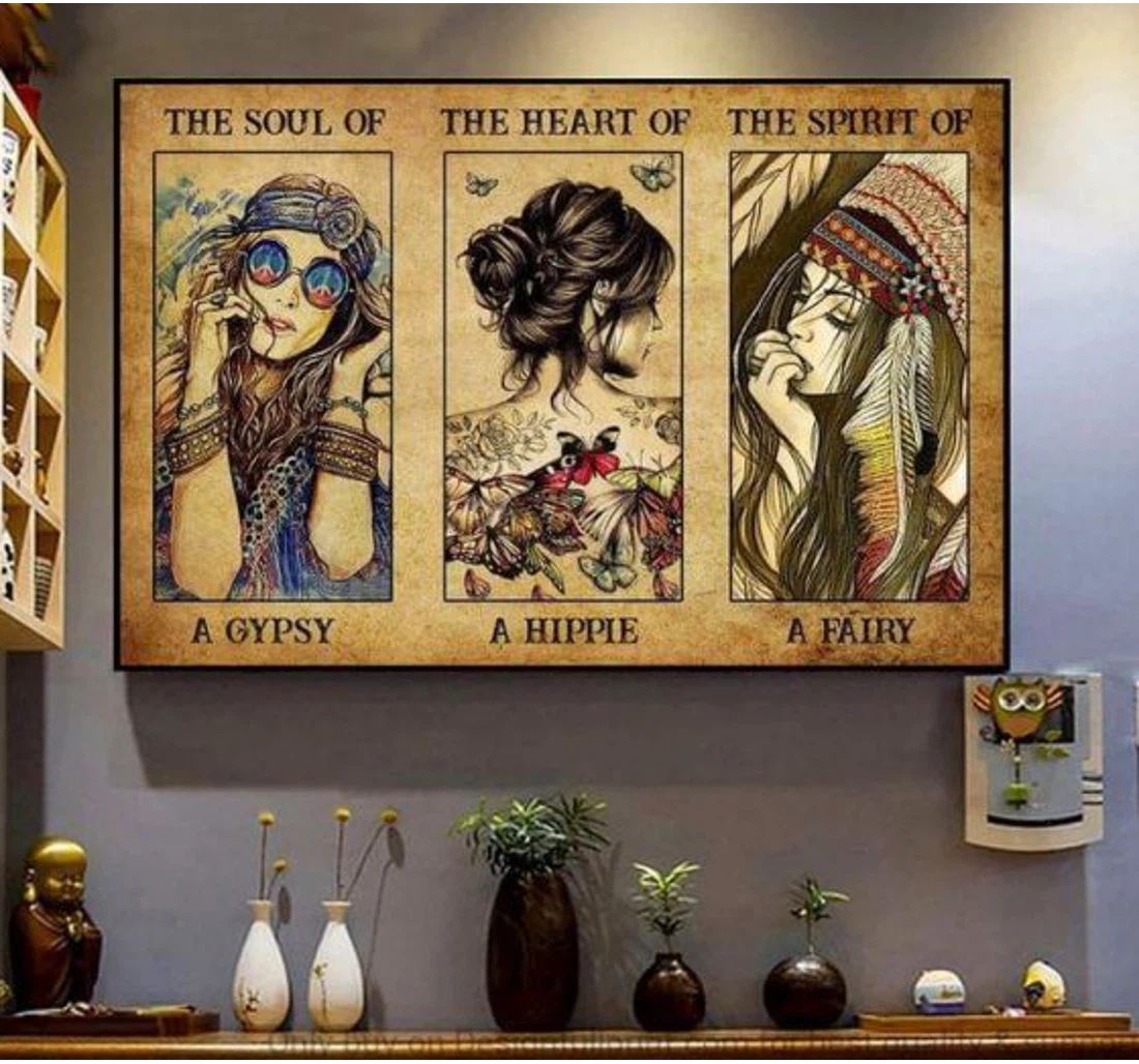 Personalized Poster, Canvas - Gypsy Hippie And Fairy Girl Her Lh Print Framed Wall Art