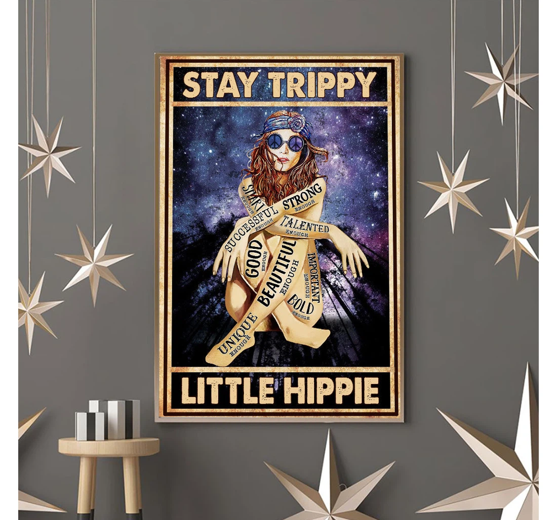 Personalized Poster, Canvas - Stay Trippy Little Hippie Print Framed Wall Art