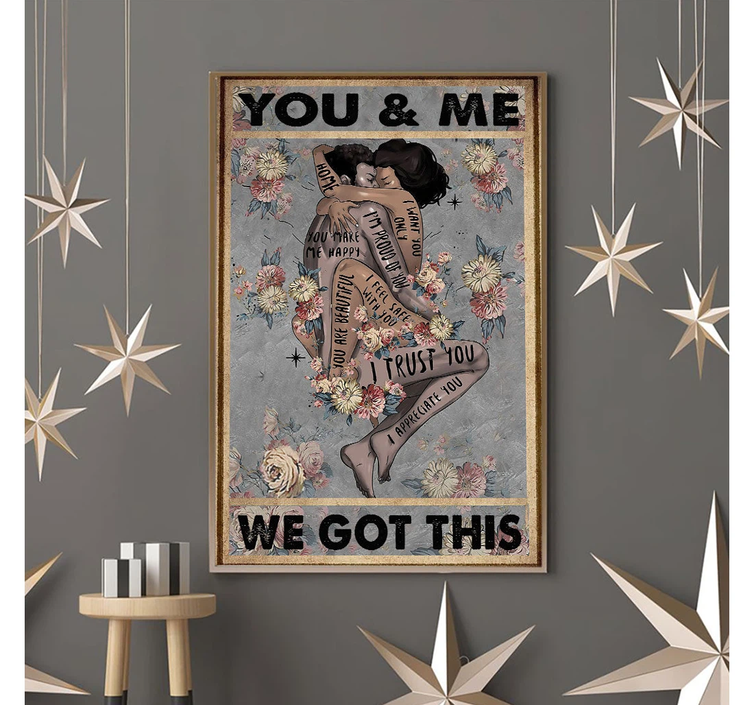 Personalized Poster, Canvas - We Got This Valentine African American Print Framed Wall Art