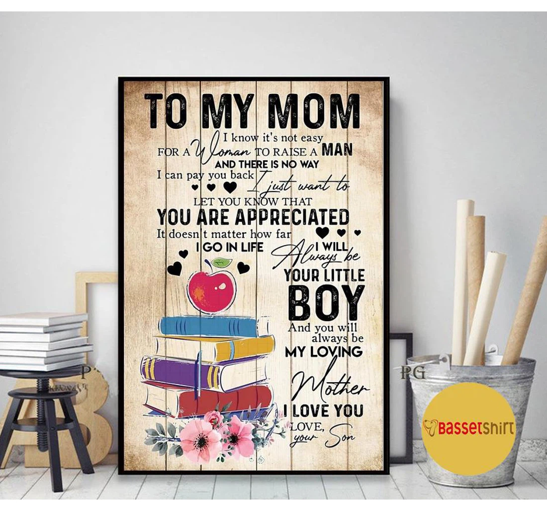 Personalized Poster, Canvas - To My Teacher Mom Floral Mother's Day Mother 0921 Print Framed Wall Art