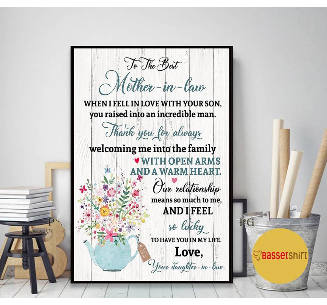 Personalized Poster, Canvas - Daughter To The Best Mother In Law Mother's Day Mother 0921 Print Framed Wall Art