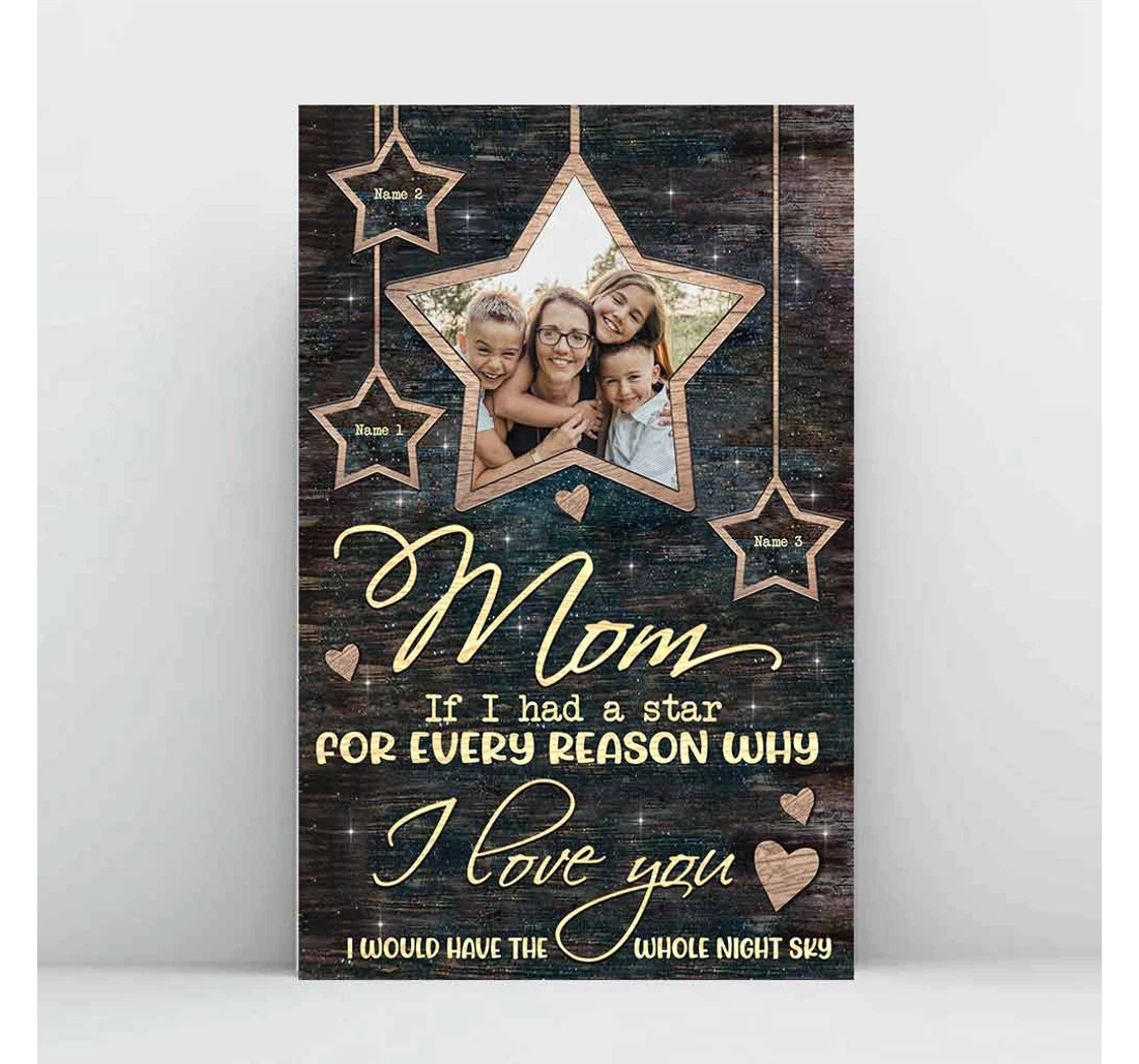 Poster, Canvas - Mom If I Had A Star Personalized Mother's Day Print Framed Wall Art