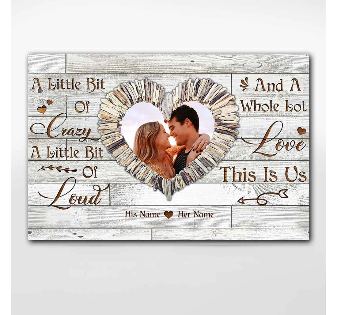 Poster, Canvas - A Little Bit Of Crazy Personalized Couple Print Framed Wall Art