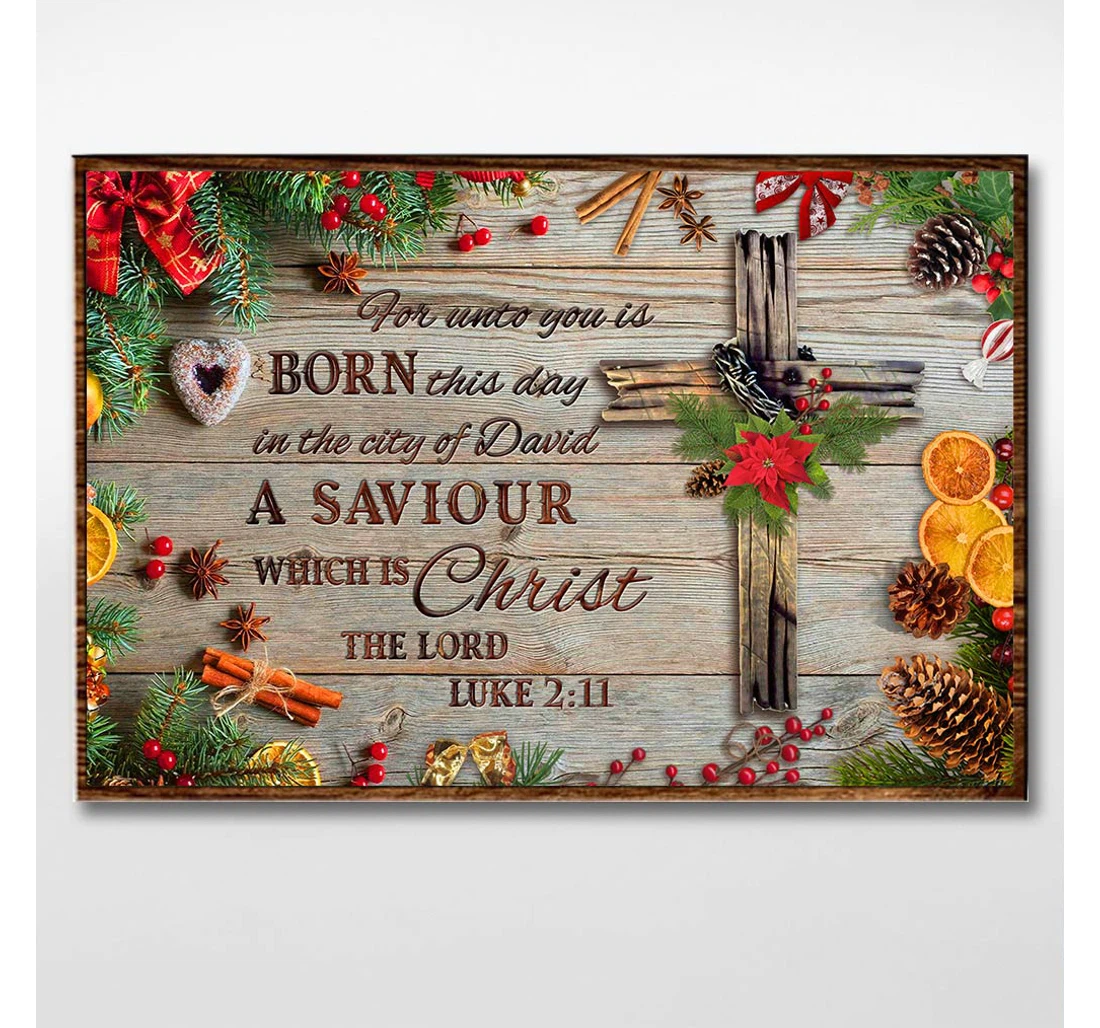 Personalized Poster, Canvas - Unto You Is Born This Day In The City Of David Christian Print Framed Wall Art