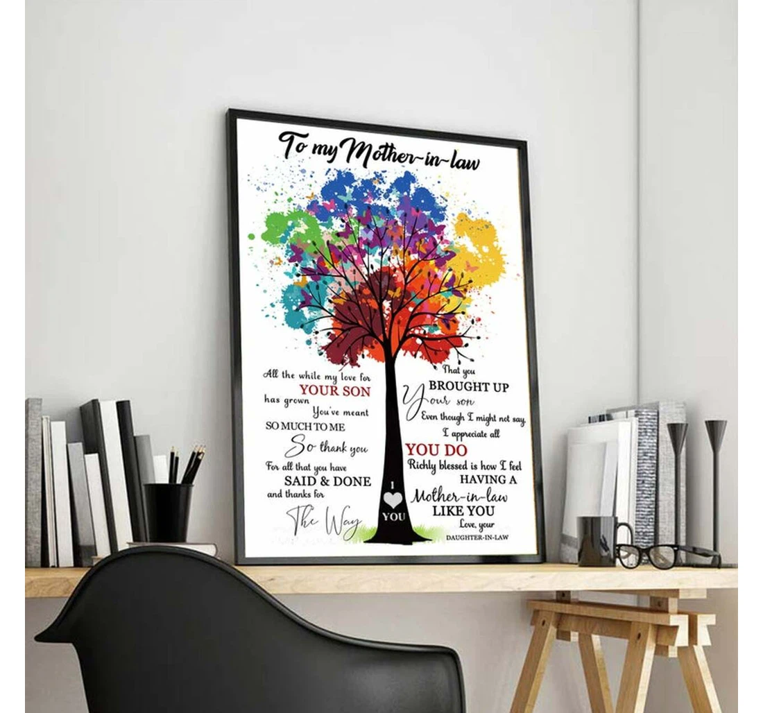 Personalized Poster, Canvas - Mother In Law Mother In Law Mothers Day From Daughter In Law Mother 0921 Print Framed Wall Art