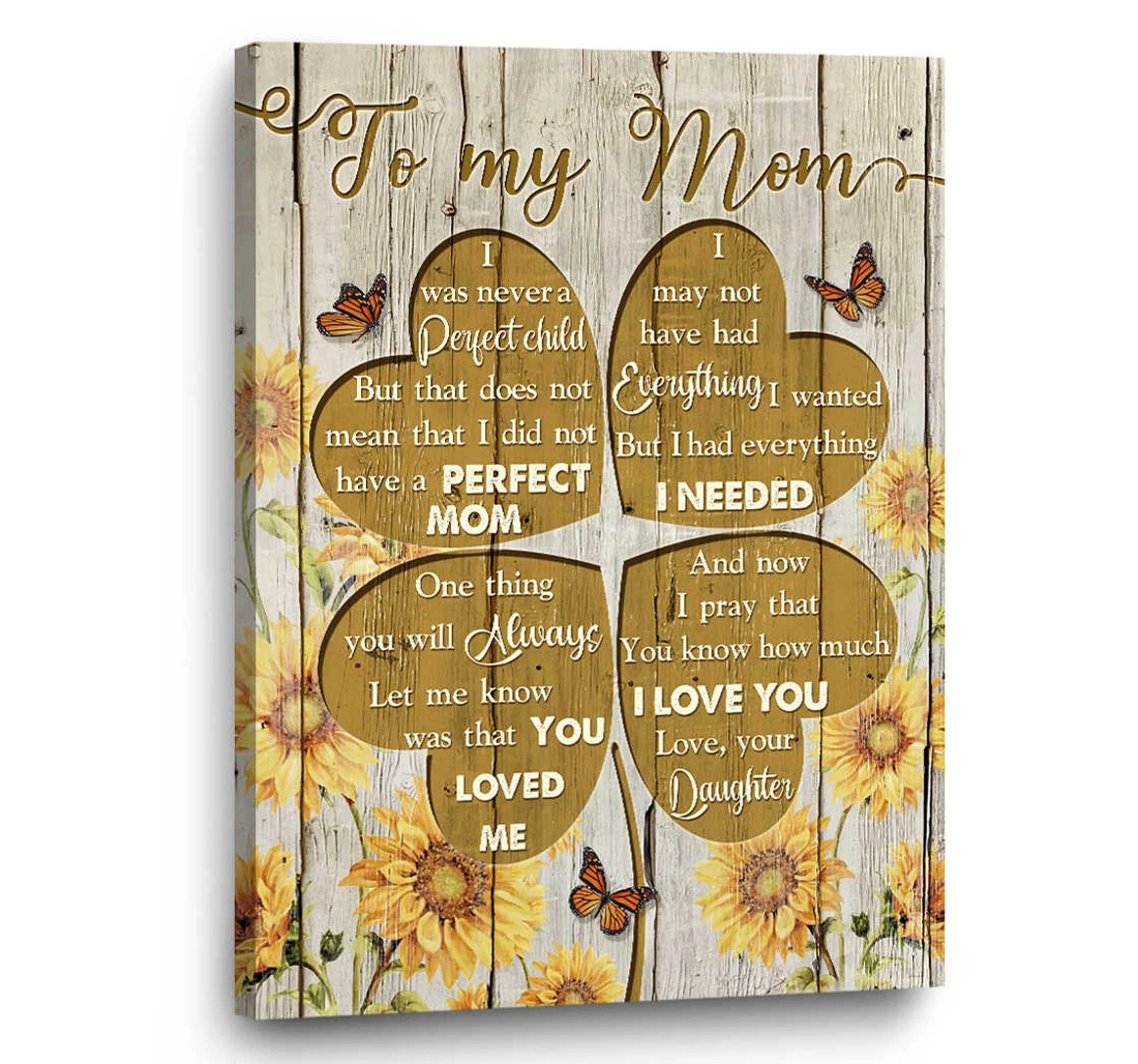Personalized Poster, Canvas - Mom Best Mother Mother's Day To My Mom Mother 0921 Print Framed Wall Art