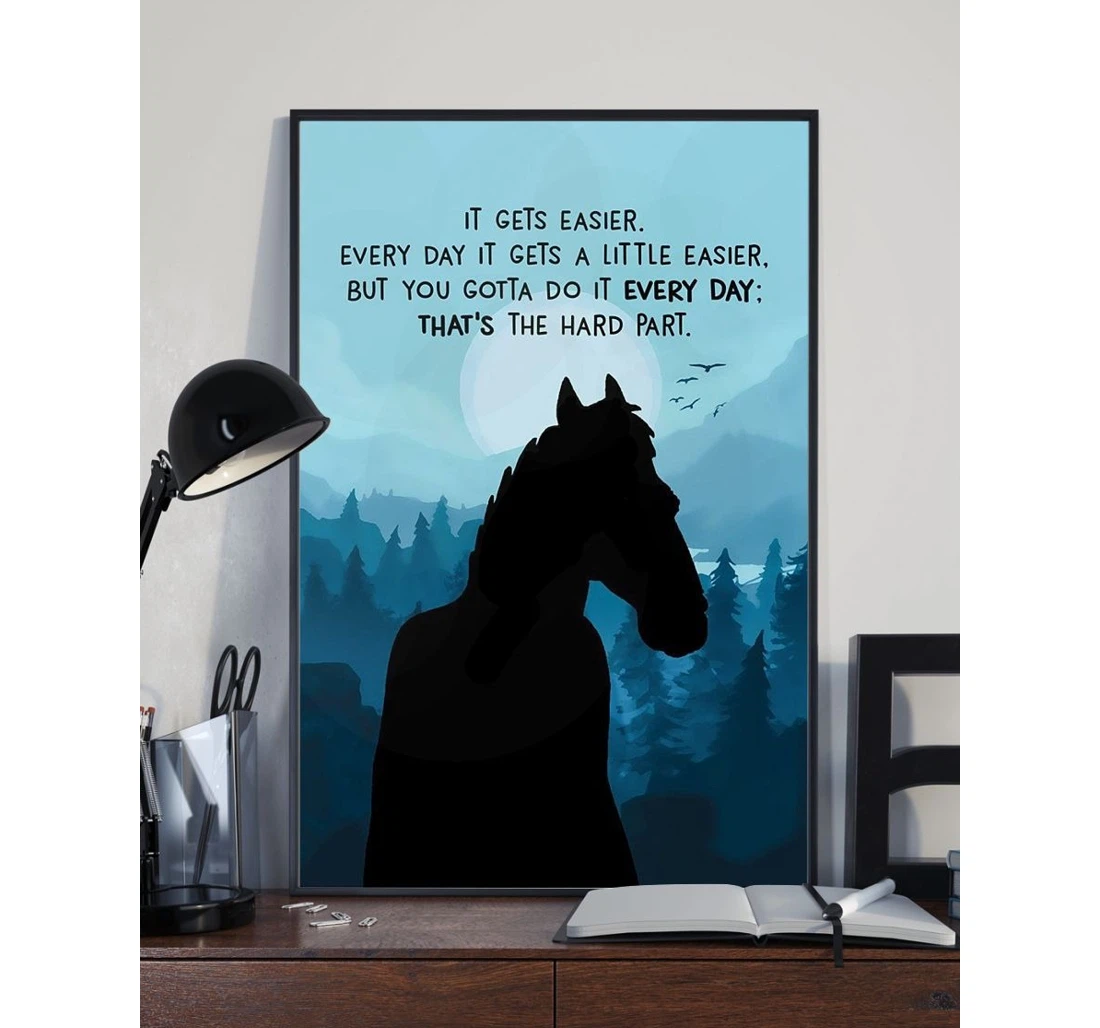Personalized Poster, Canvas - Everyday It Gets A Little Easier Horse 0921 Print Framed Wall Art