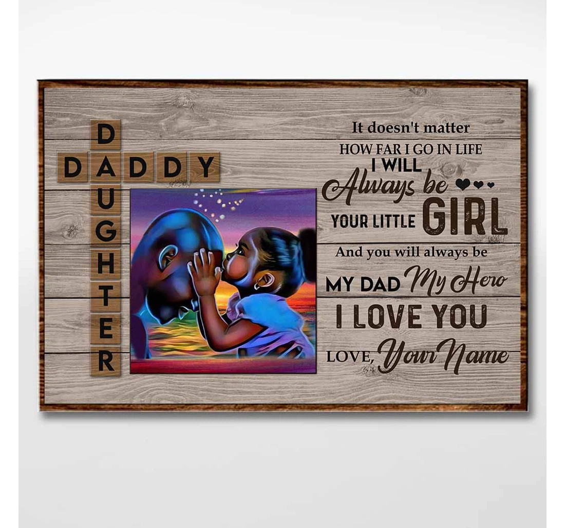 Poster, Canvas - Your Little Girl African American Personalized Print Framed Wall Art