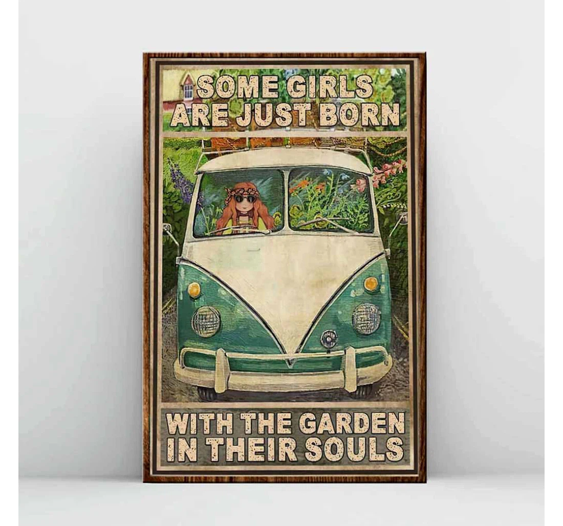 Personalized Poster, Canvas - Some Girls Are Just Born Gardening Print Framed Wall Art
