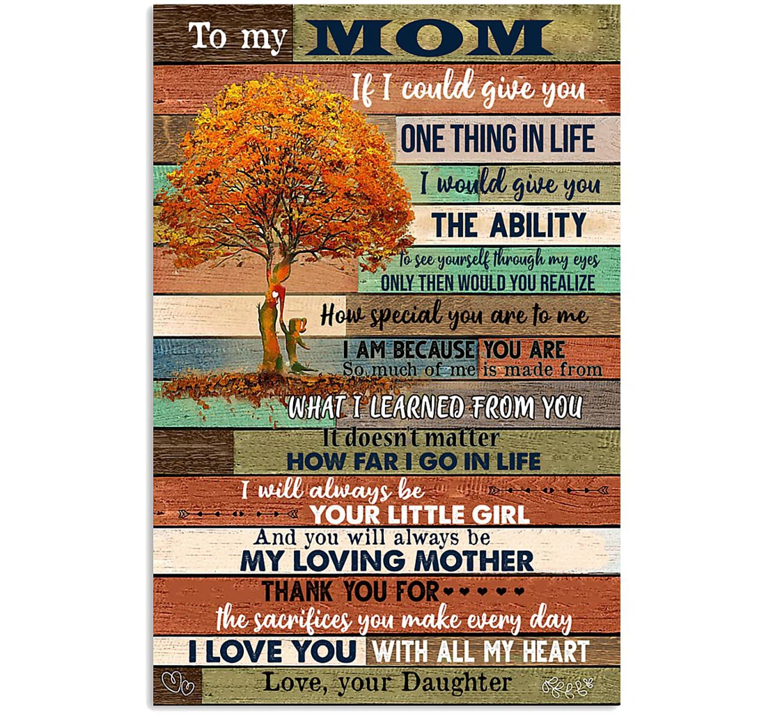 Personalized Poster, Canvas - To My Mom I Will Always Be Your Little Girl Mother 0921 Print Framed Wall Art
