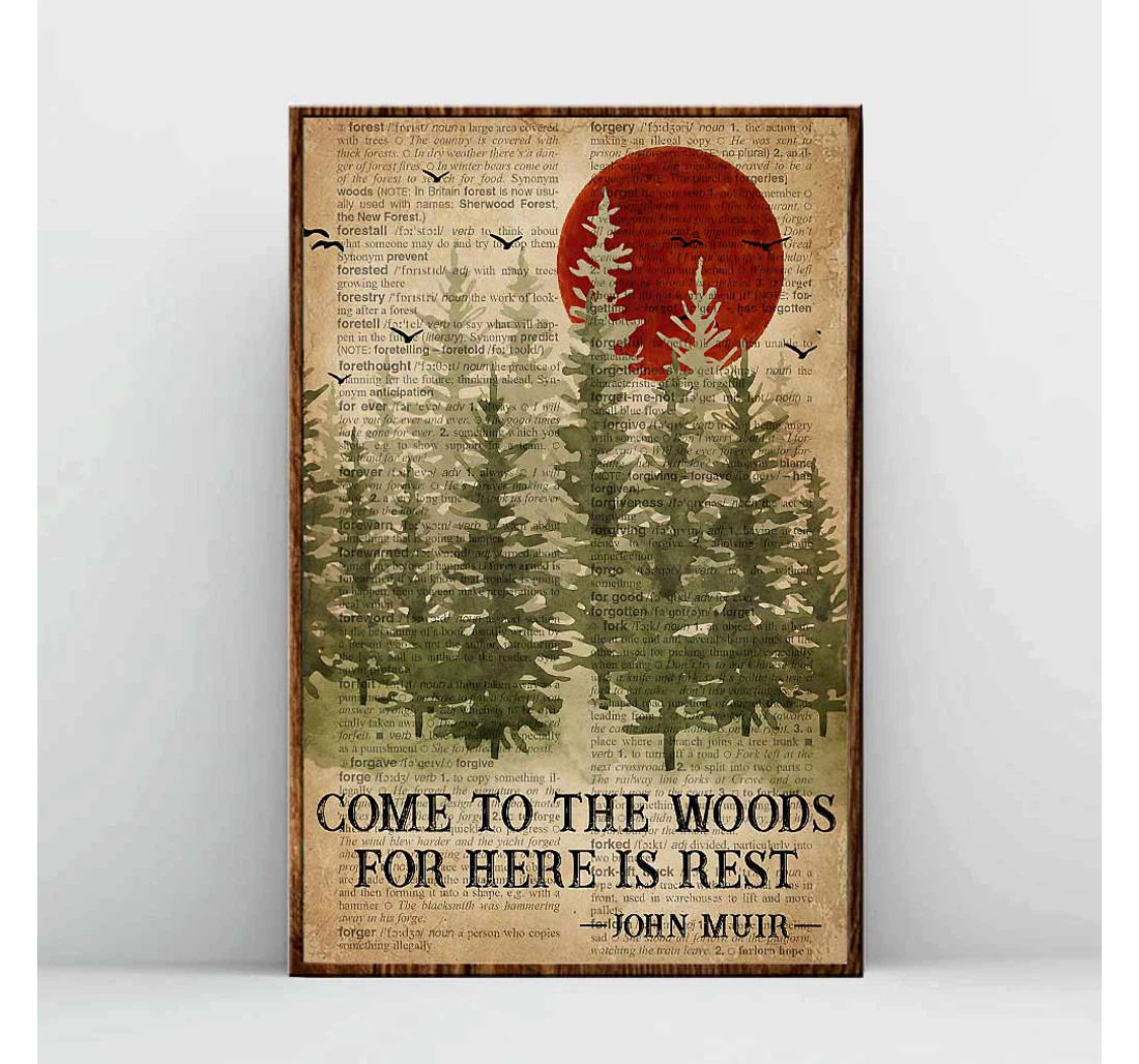 Personalized Poster, Canvas - Come To The Woods Camping 1121 Print Framed Wall Art