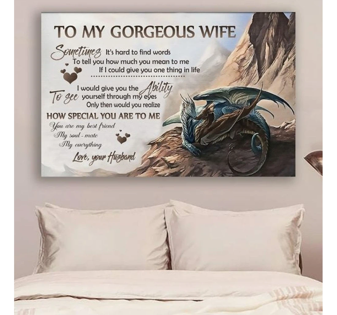 Personalized Poster, Canvas - Dragon Husband To Wife How Special You Are To Me 0921 Print Framed Wall Art