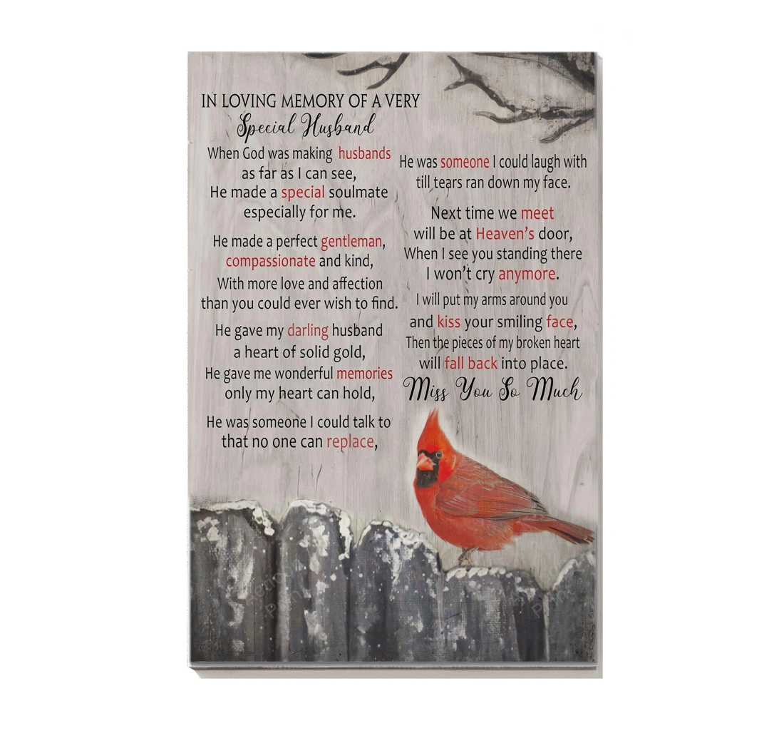 Personalized Poster, Canvas - In Loving Memory Of Special Husband Memorial To Passed Away Husband Print Framed Wall Art