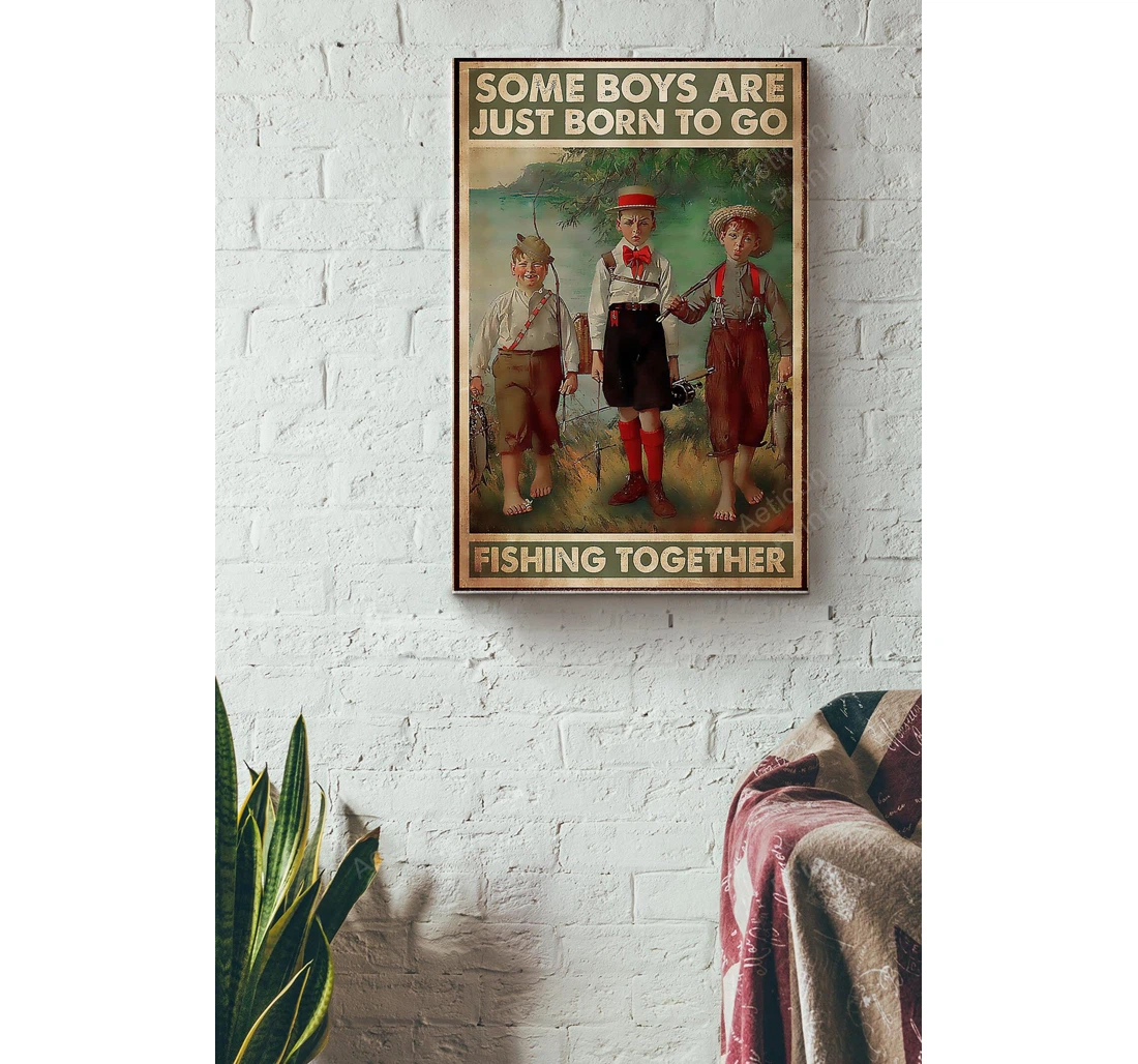Personalized Poster, Canvas - Fishing Born To Go Fishing Together Print Framed Wall Art