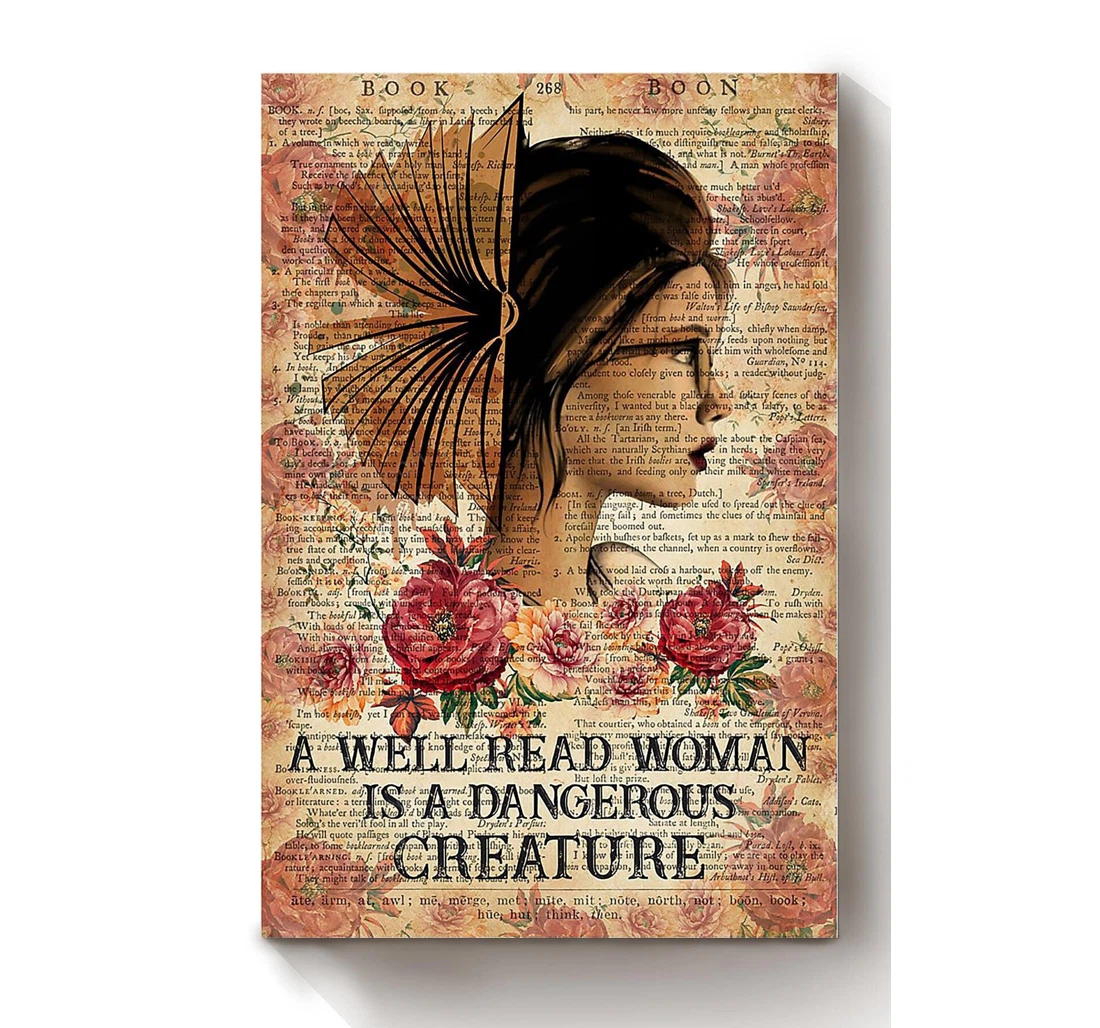 Personalized Poster, Canvas - Dangerous Well Read Girls International Day Girlfriend Valentine Day Print Framed Wall Art