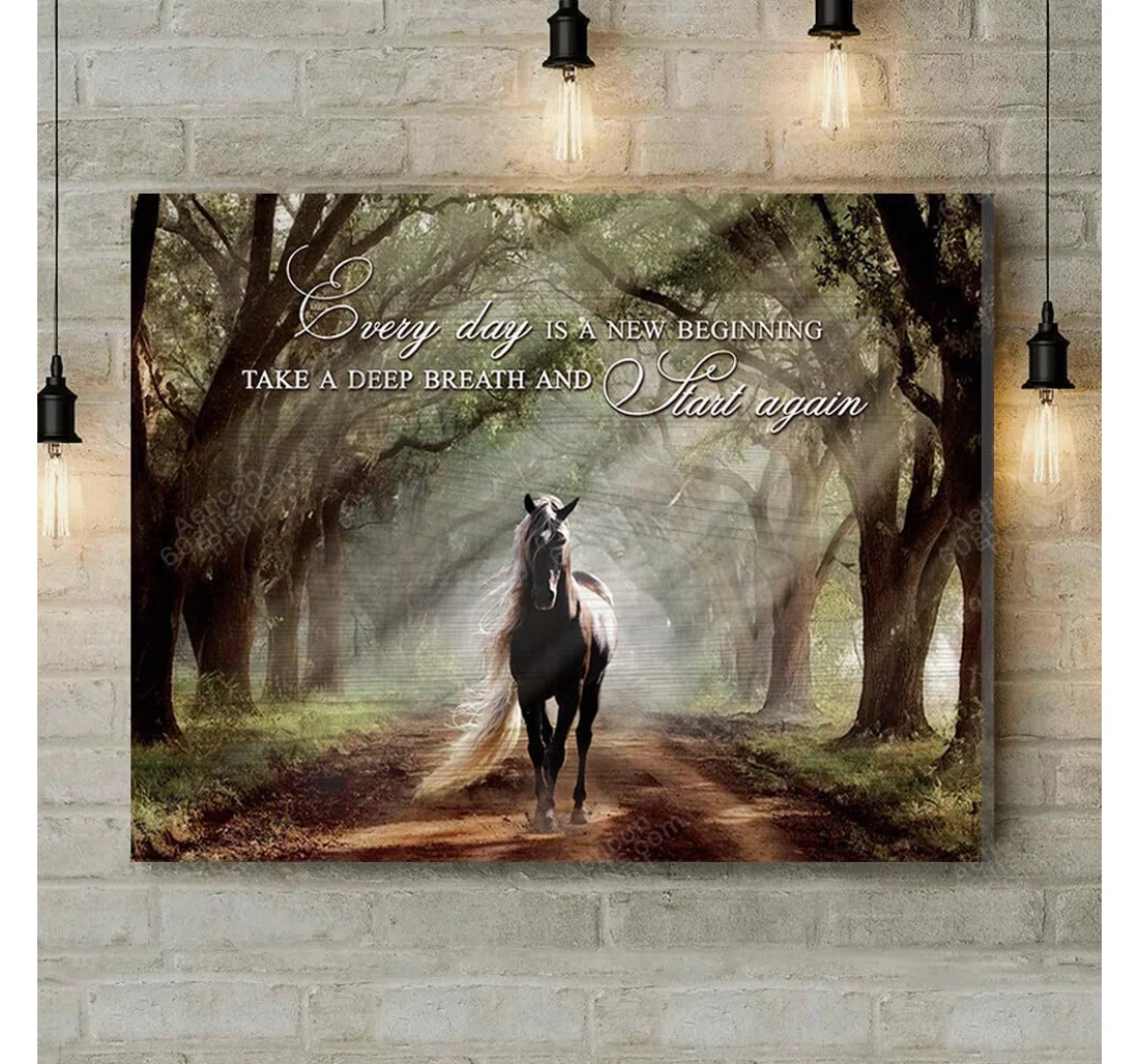 Personalized Poster, Canvas - New Beginning Horse Print Framed Wall Art