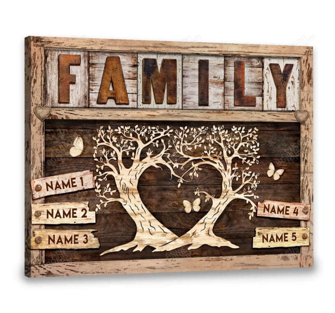 Poster, Canvas - Customized Name Tree Ideas Personalized Print Framed Wall Art