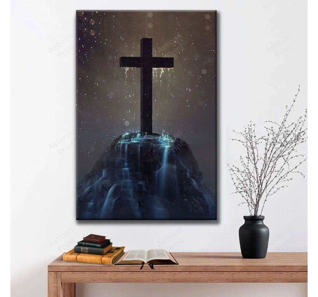 Personalized Poster, Canvas - Cross On The Hill Gallery Christian Print Framed Wall Art