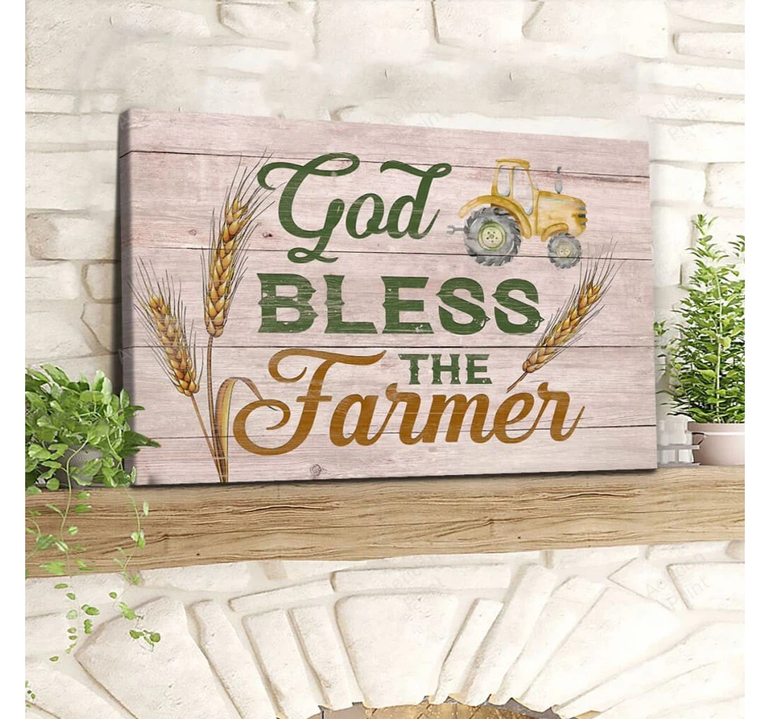 Personalized Poster, Canvas - God Bless The Farmer Gallery Canvas Christian Gallery Print Framed Wall Art