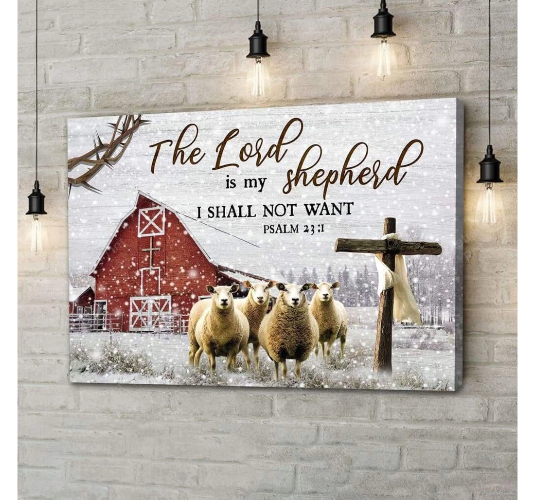 Personalized Poster, Canvas - The Lord Is My Shepherd Psalm 23 1 Gallery Canvas Print Framed Wall Art