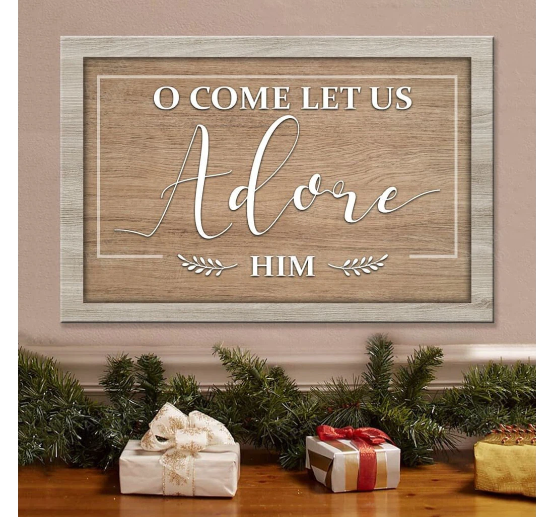 Personalized Poster, Canvas - O Come Let Us Adore Him Gallery Canvas Print Framed Wall Art