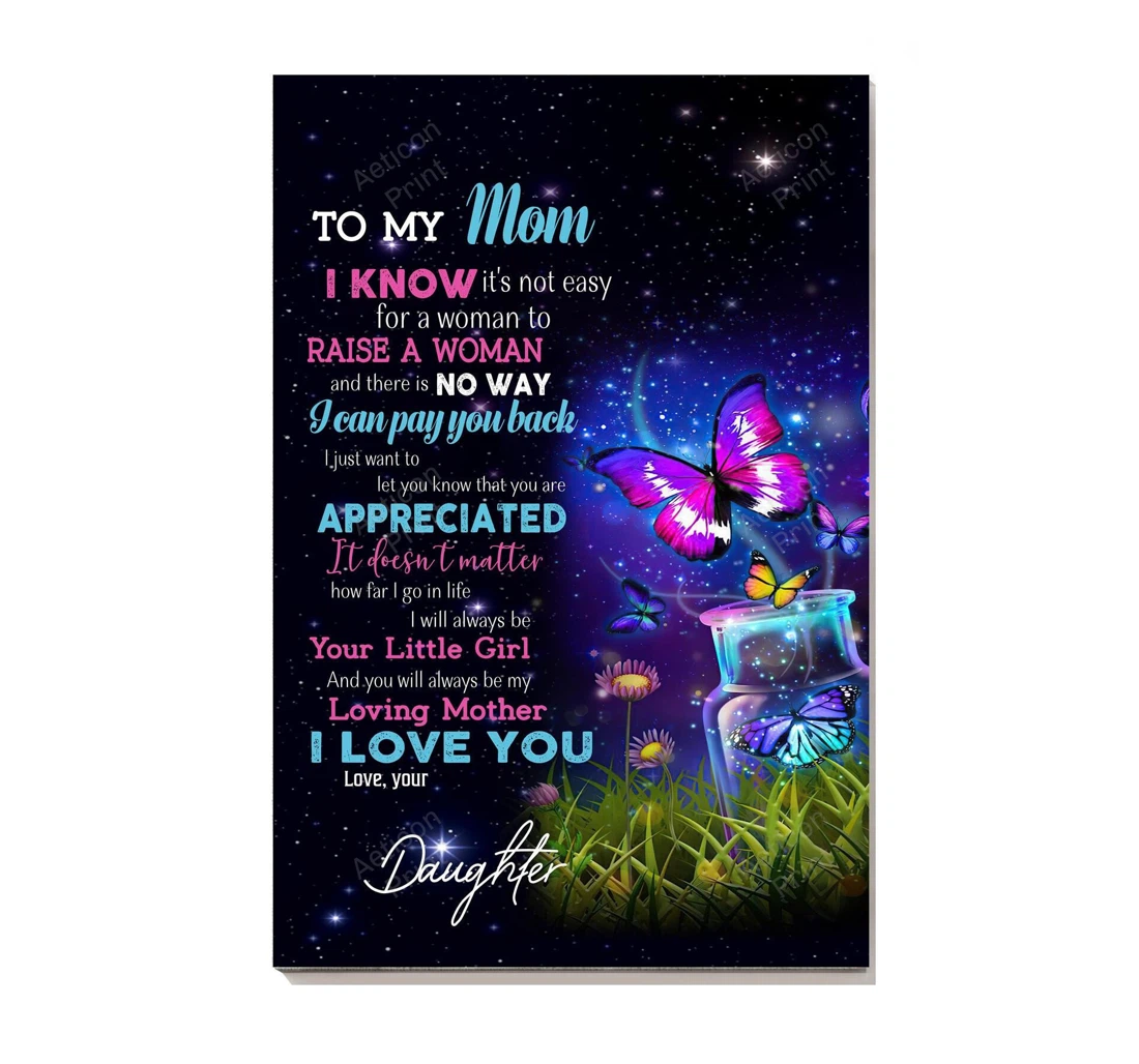 Personalized Poster, Canvas - Thankful Letter From Daughter To Her Mom Mother Mother's Day Print Framed Wall Art