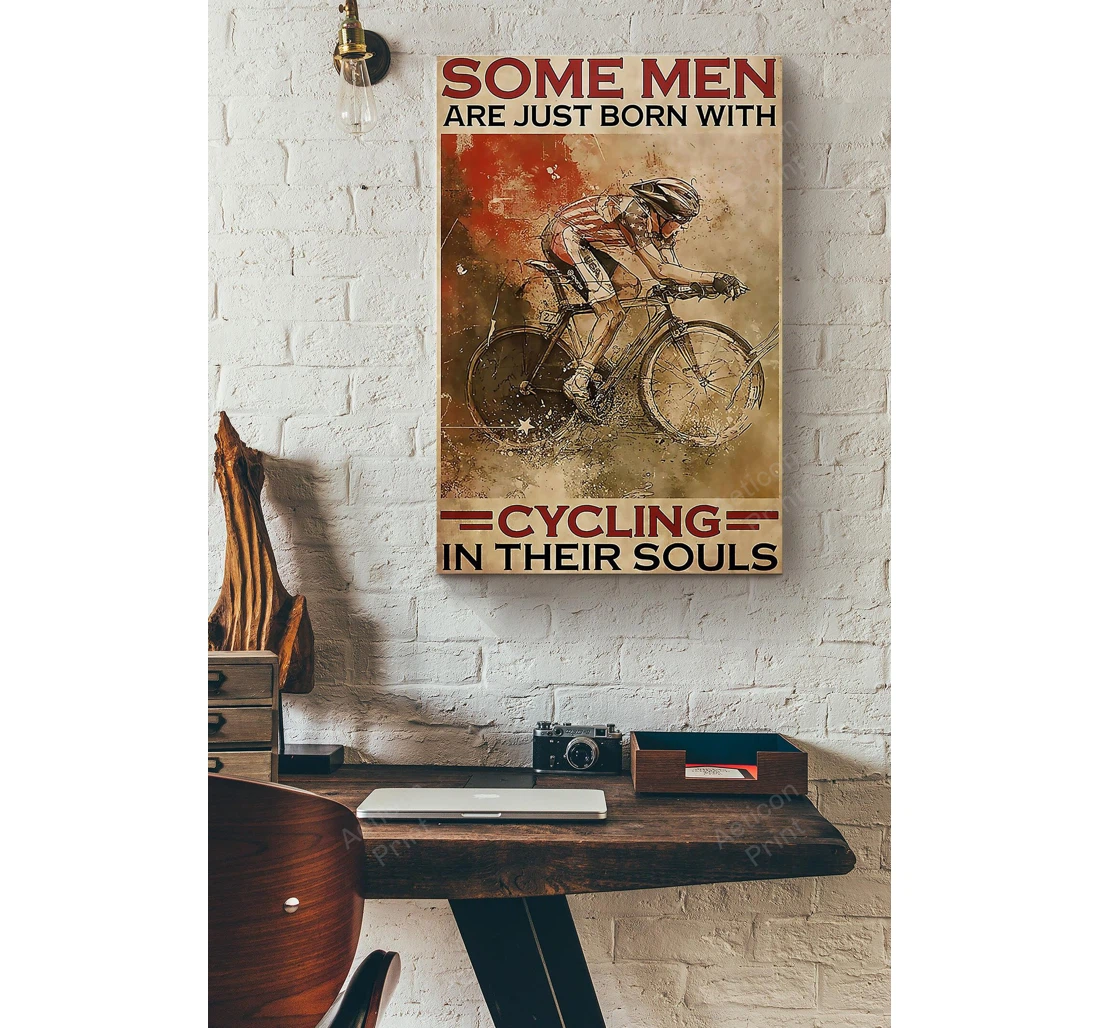 Personalized Poster, Canvas - Cycling In Their Souls Print Framed Wall Art