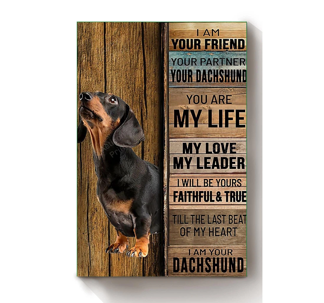 Personalized Poster, Canvas - Dachshund Thankful Foster Care Quotes I'm Yours Dog Mom Dog Lover Print Framed Wall Art