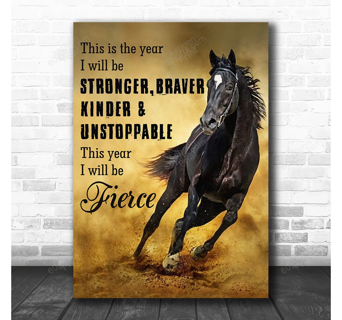 Personalized Poster, Canvas - The Year Horse Print Framed Wall Art