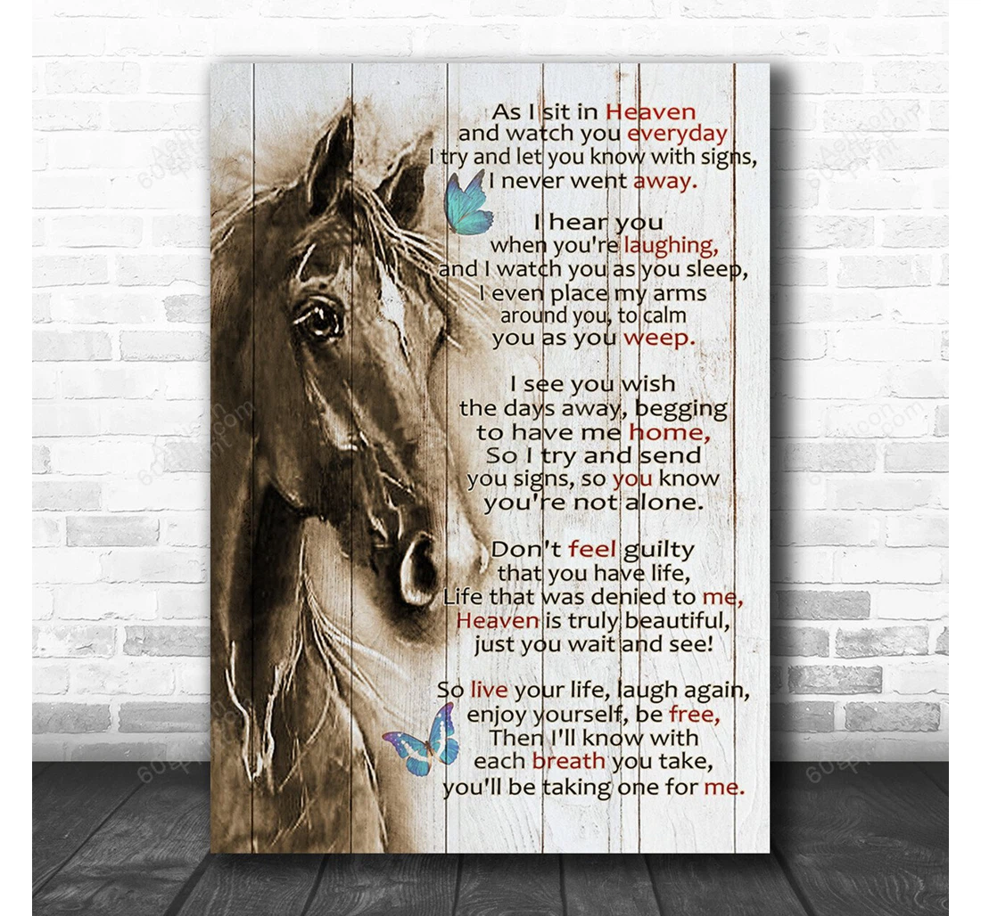 Personalized Poster, Canvas - As I Sit In Heaven Horse Print Framed Wall Art