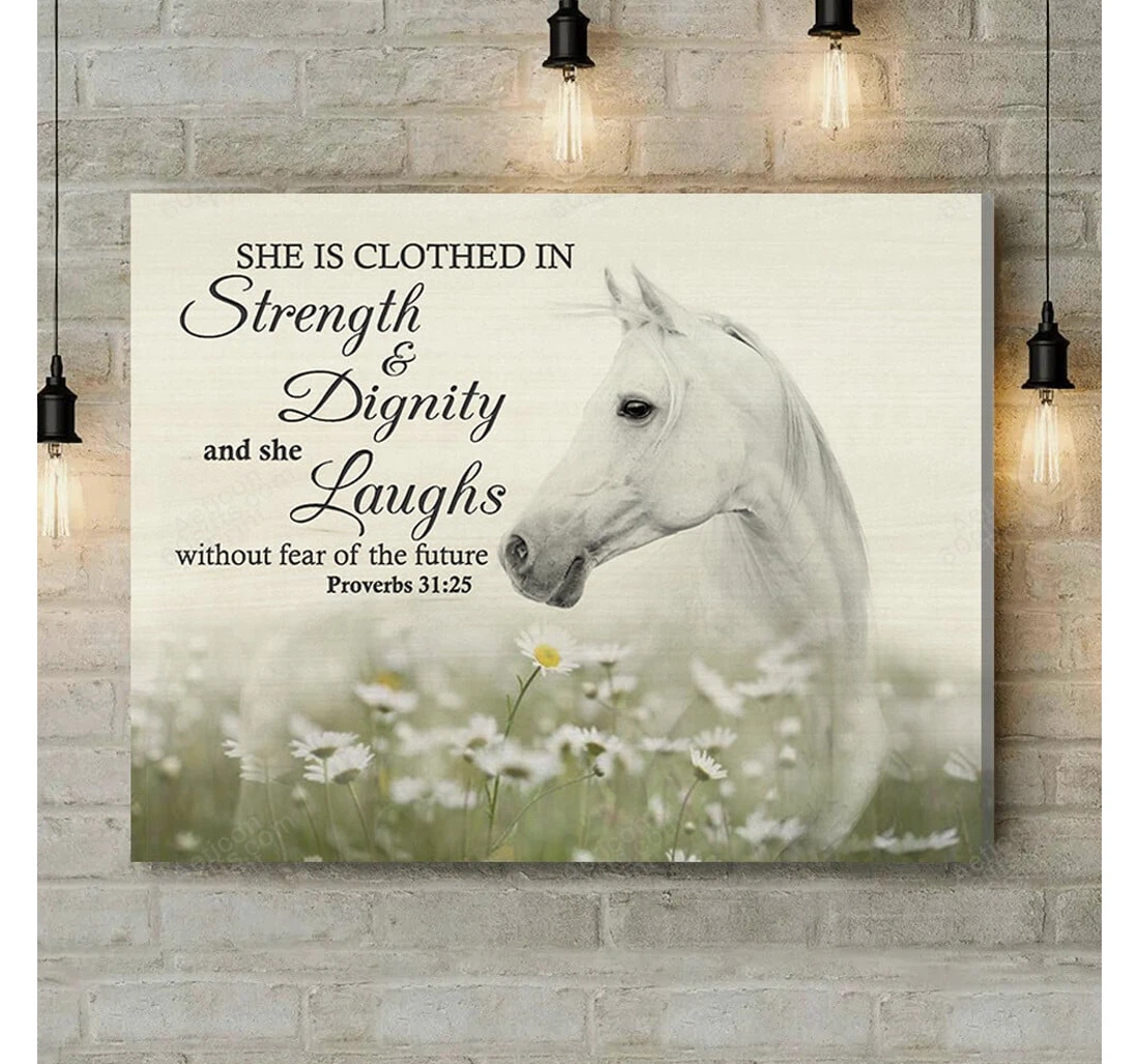 Personalized Poster, Canvas - She Is Horse Print Framed Wall Art