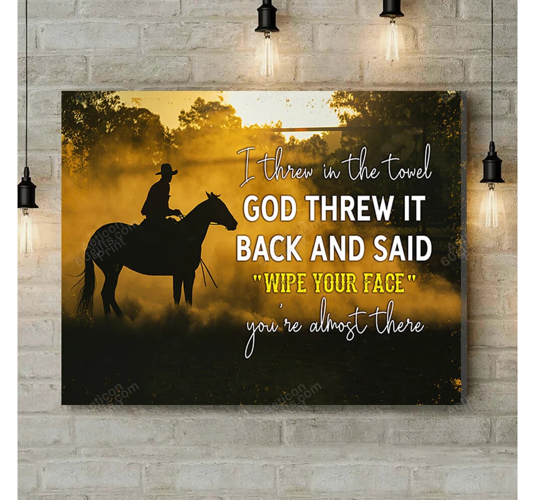 Personalized Poster, Canvas - I Threw In The Towel Horse Print Framed Wall Art