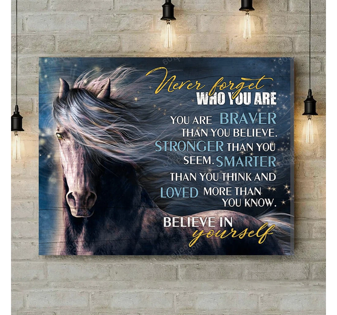 Personalized Poster, Canvas - Never Forget Horse Print Framed Wall Art