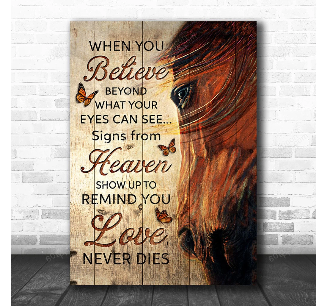 Personalized Poster, Canvas - When You Believe Horse Print Framed Wall Art