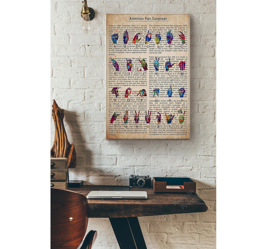 Personalized Poster, Canvas - American Sign Language Print Framed Wall Art