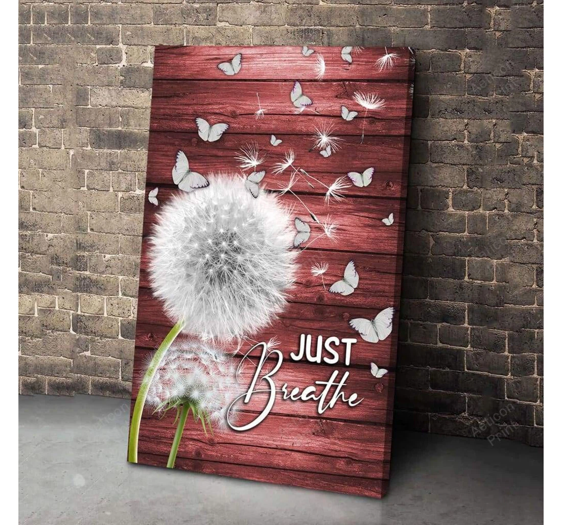 Personalized Poster, Canvas - Red Just Breathe Gallery Canvas Print Framed Wall Art