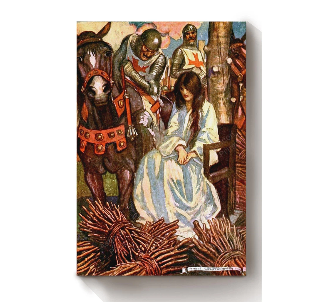 Personalized Poster, Canvas - Ivanhoe Sir Walter Scott Fairy Tales Illustrations By Maurice Greiffenhagen 11 Print Framed Wall Art